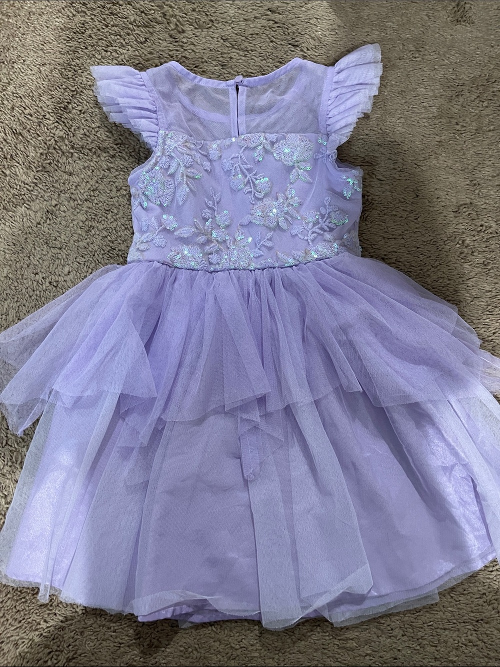 Zhenzi Lilac Party Dress with Tulle Overlay - Picture 3 of 3